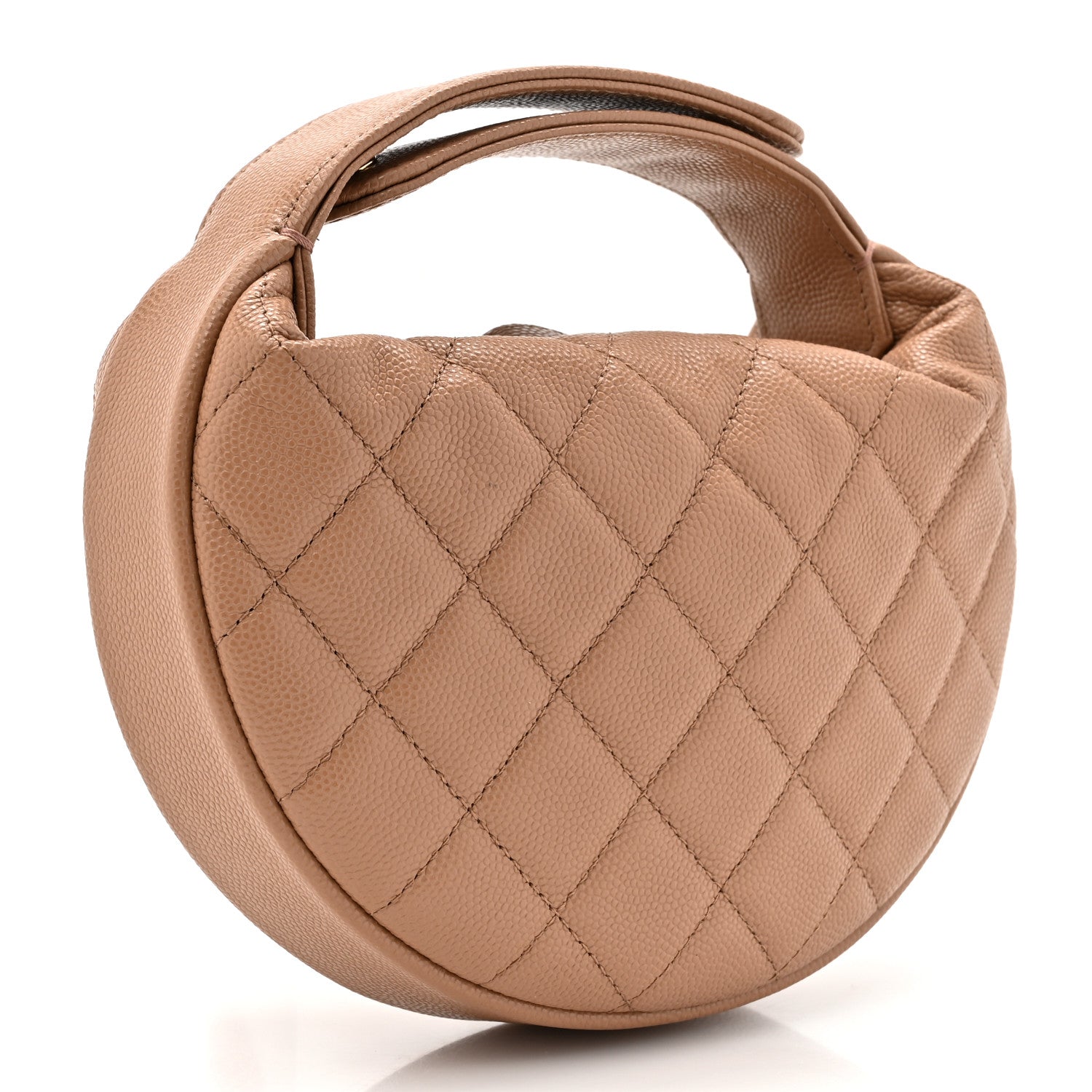 Chanel Caviar Quilted Polly Pocket Pouch Hobo Dark Beige 3 of 11