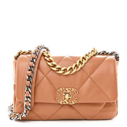 Chanel Lambskin Quilted Medium Chanel 19 Flap Brown 1 of 11
