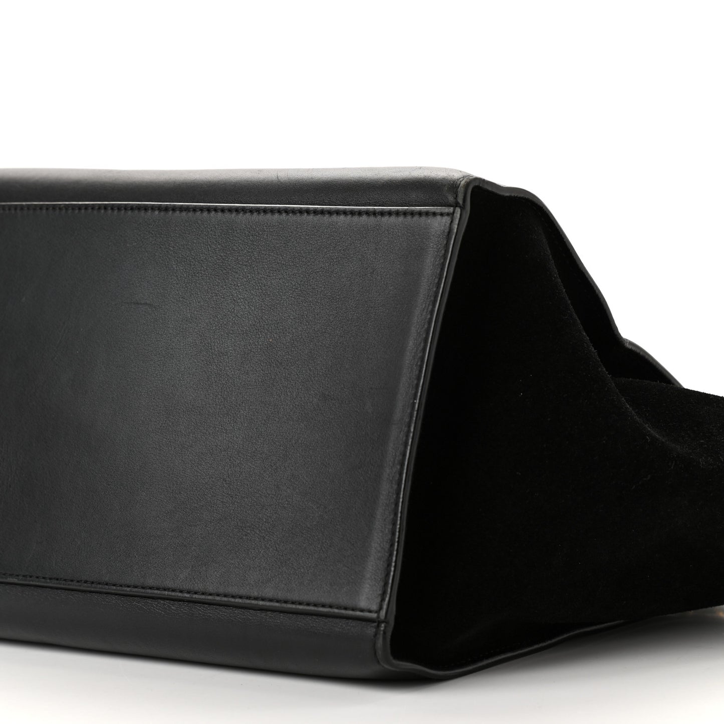 Crocodile Embossed Calfskin Suede Medium Trapeze Black