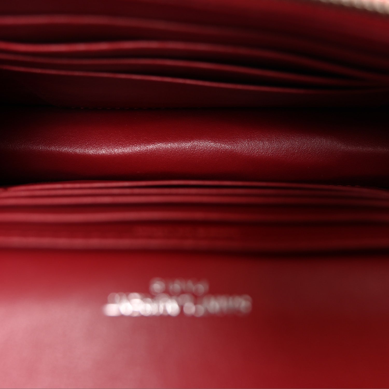 Saint Laurent Calfskin Crocodile Embossed Monogram Sunset Chain Wallet Rouge Eros 5 of 10