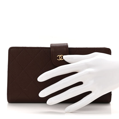 Chanel Goatskin Quilted French Long Wallet Burgundy 2 of 8