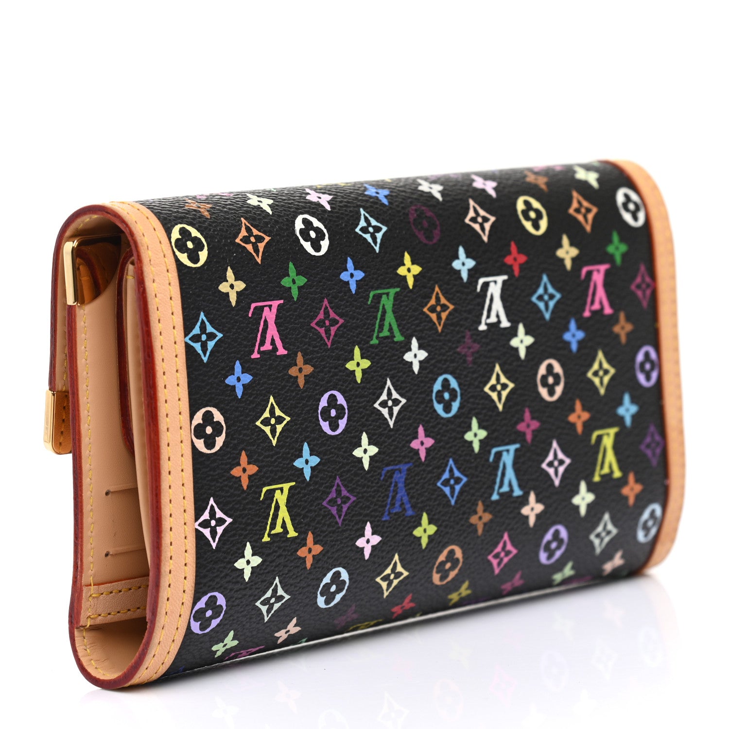 Louis Vuitton Monogram Multicolor Porte Tresor International Wallet Black 3 of 9