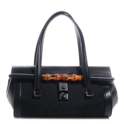Gucci Monogram GG Bamboo Bullet Tote Bag Black 1 of 7