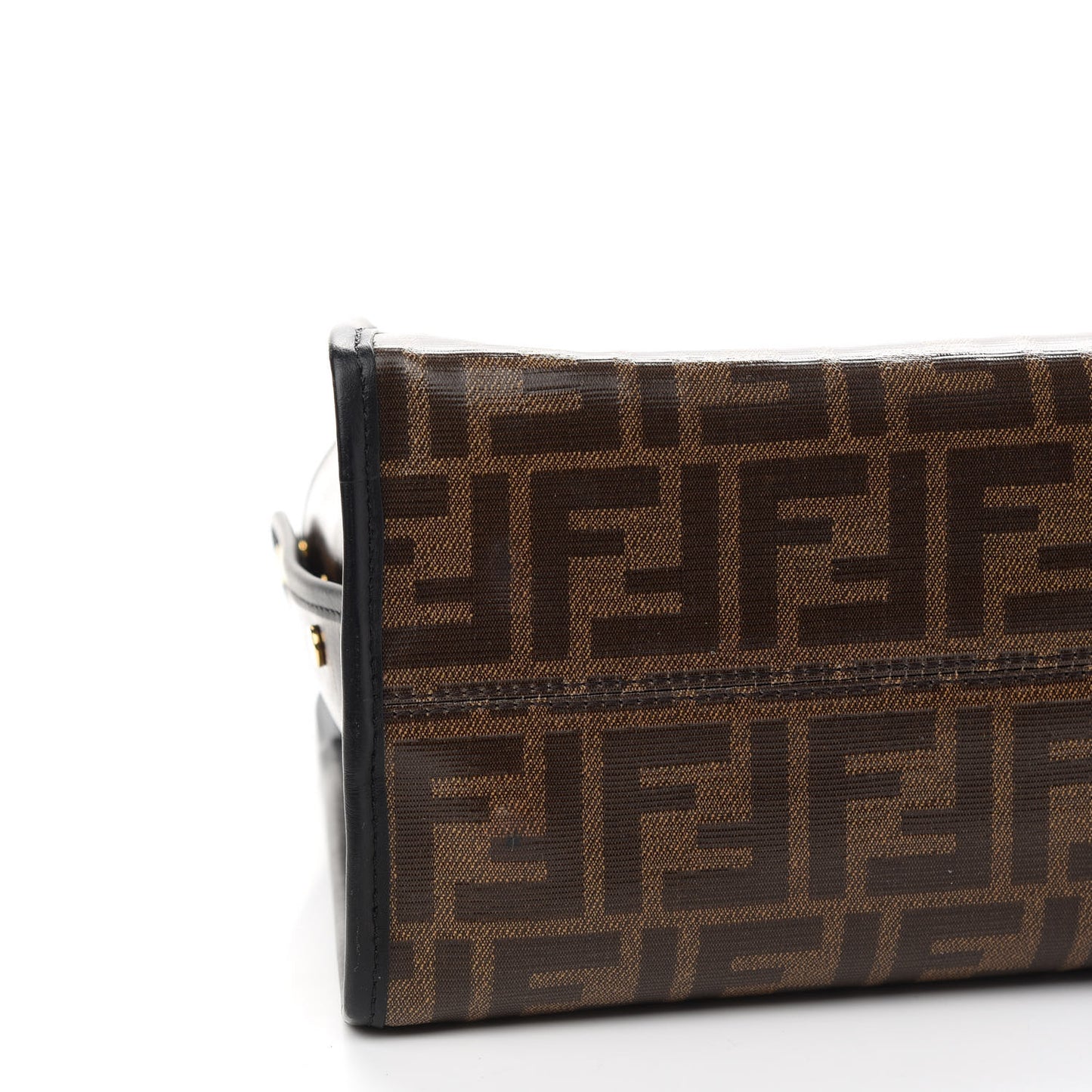 Glazed Fabric Vitello Century FF 1974 Stamp Patch Medium Peekaboo Defender Cover Mogano Panna Black