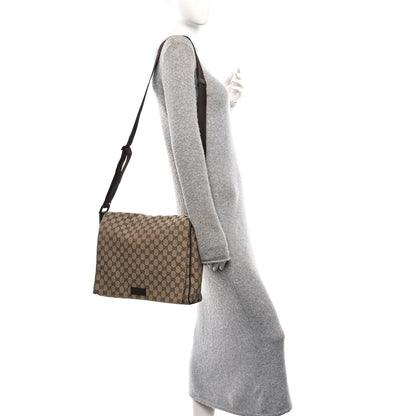 Gucci GG Monogram Medium Flap Messenger Bag Beige Dark Brown 2 of 10