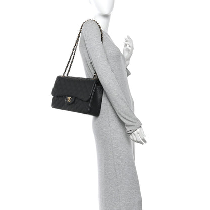 Chanel Caviar Quilted Jumbo Double Flap Black 2 of 15