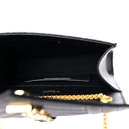 Saint Laurent Grain De Poudre Textured Mixed Matelasse Triquilt Small Monogram Satchel Black 4 of 8