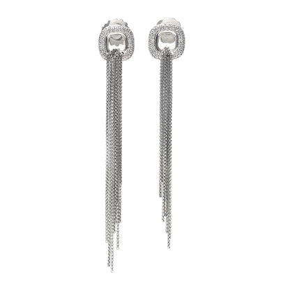 David Yurman Sterling Silver Diamond Waterfall Drop Earrings 1 of 5
