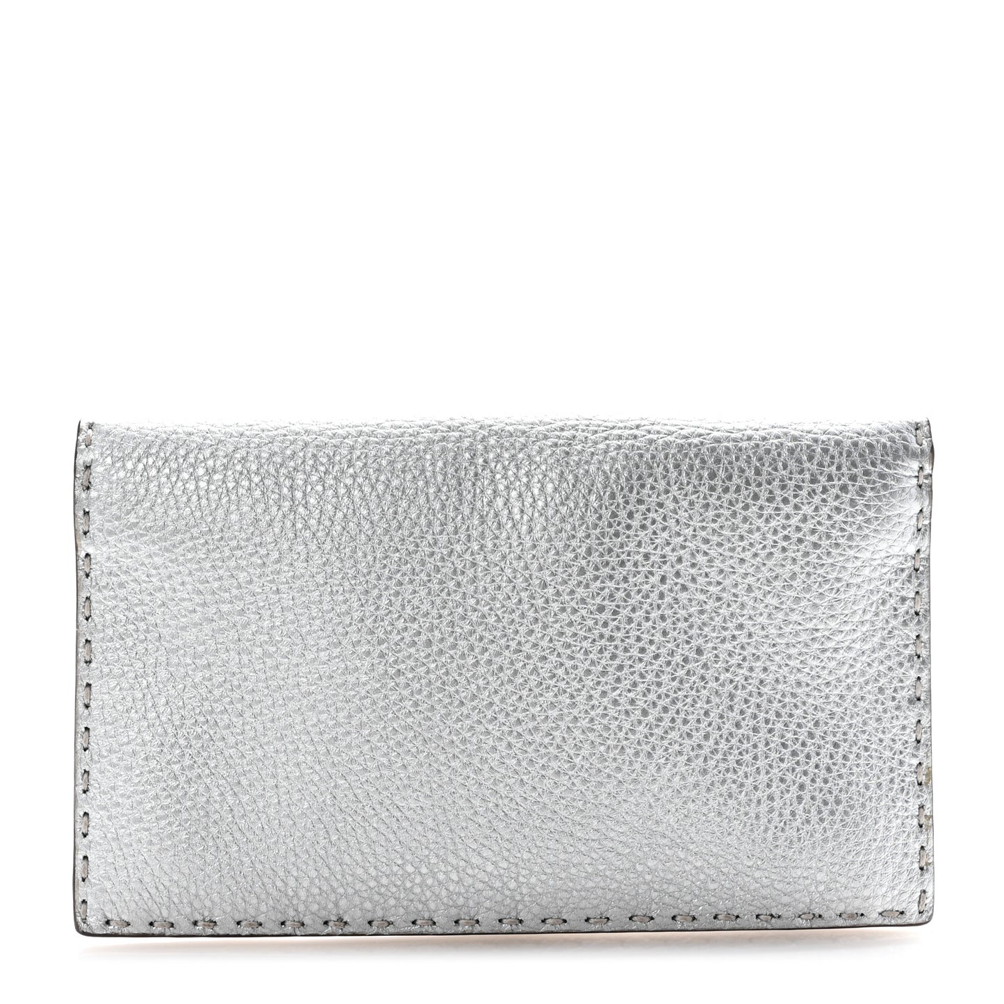 Cuoio Romano Lux Selleria Flat Clutch Argento