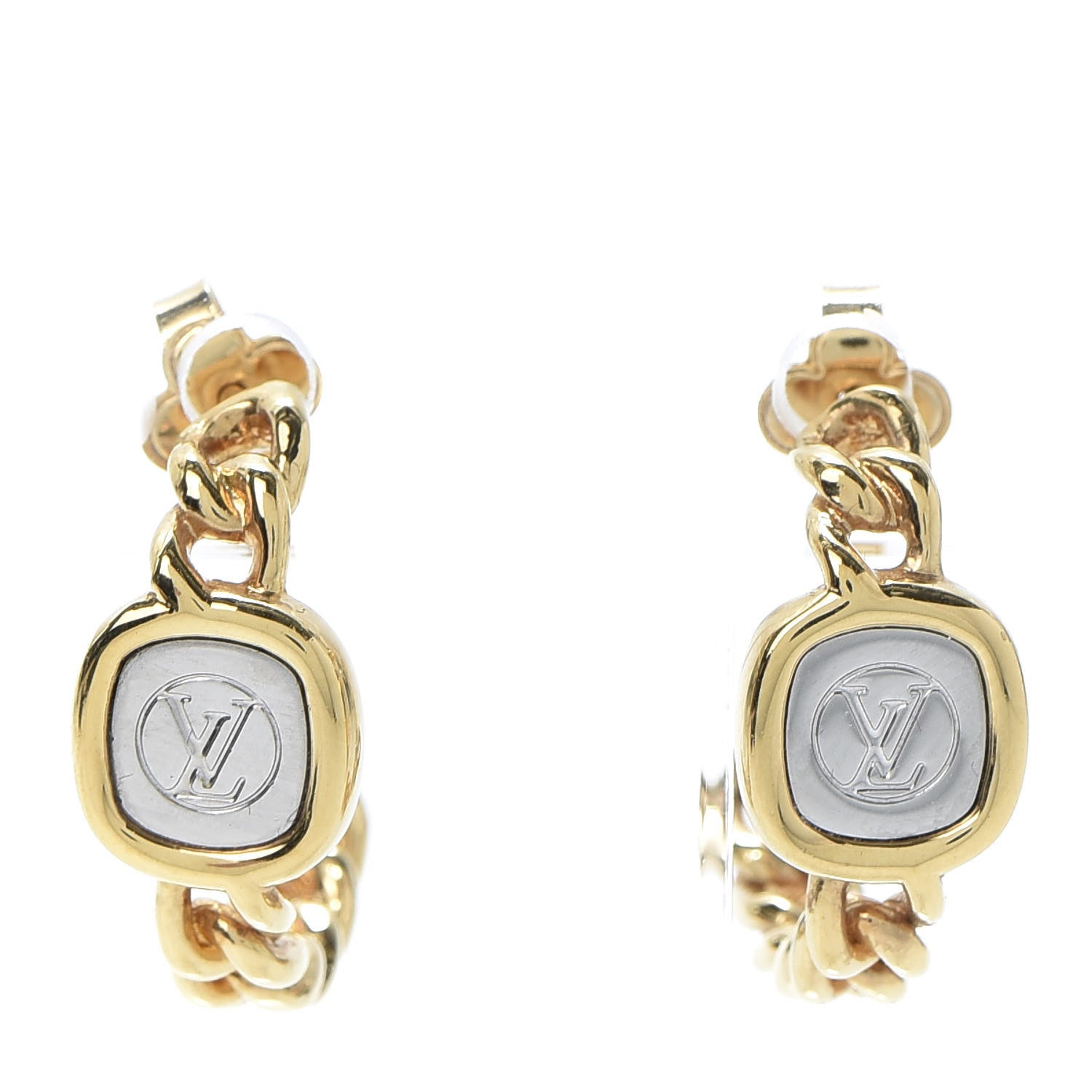 Louis Vuitton LV ID Chain Hoop Earrings 1 of 5