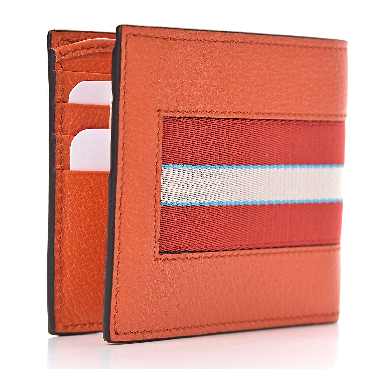 Gucci Calfskin Jacquard Stripe Wallet Orange 3 of 8