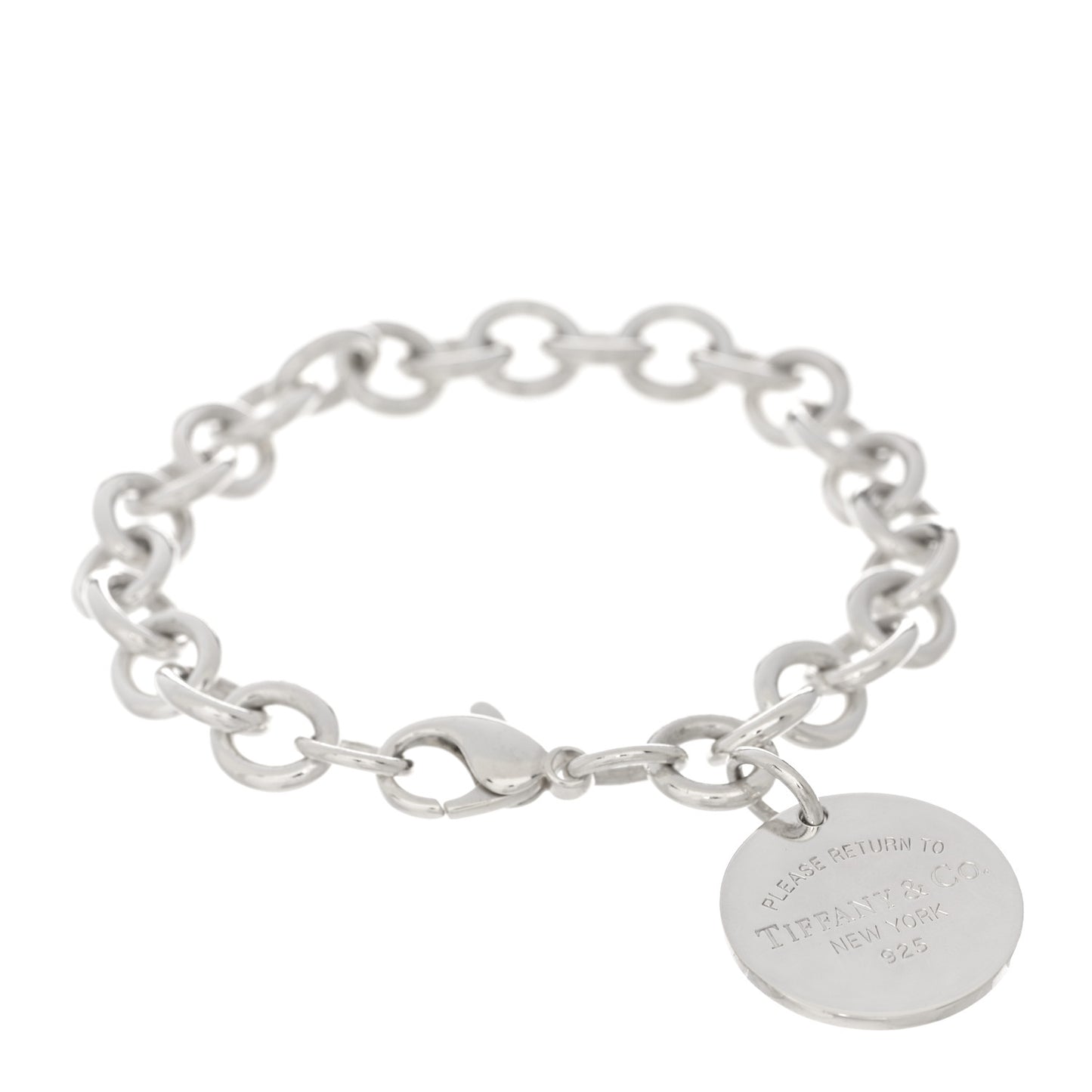 Sterling Silver Return to Tiffany Round Tag Charm Bracelet