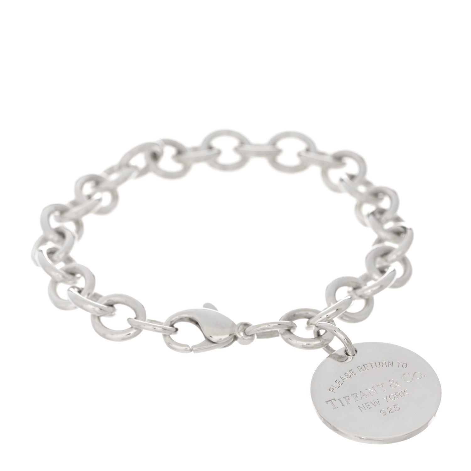 Tiffany Sterling Silver Return to Tiffany Round Tag Charm Bracelet 1 of 3