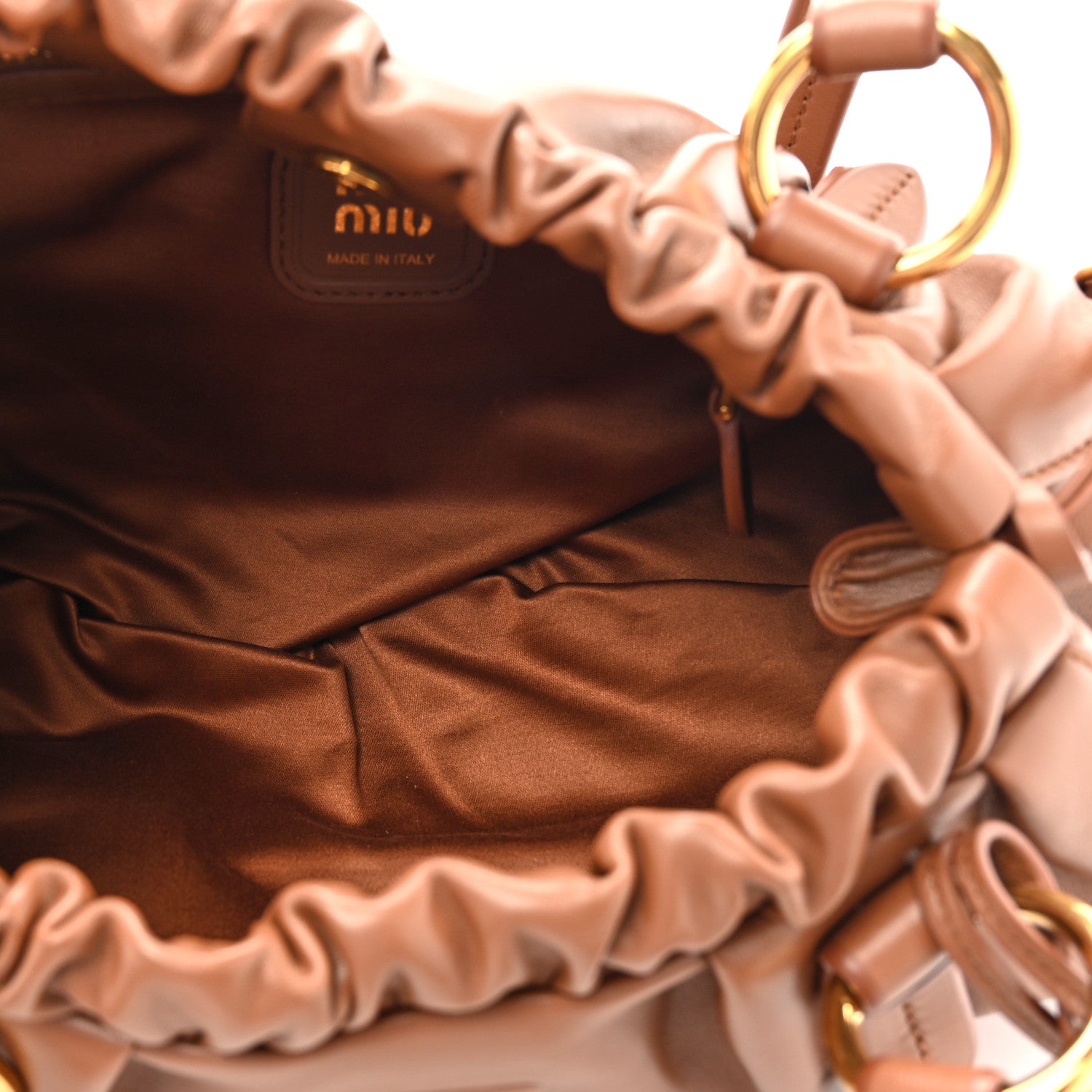 Miu Miu Nappa Joie Shoulder Bag Cognac 5 of 9