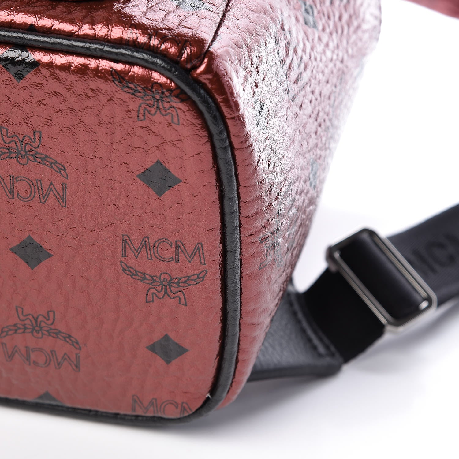 MCM Metallic Visetos Small Stark Backpack Scooter Red 9 of 9