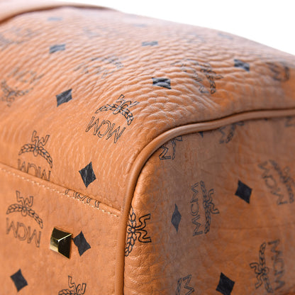 MCM Visetos Large Traveler Weekender Bag Cognac 9 of 12