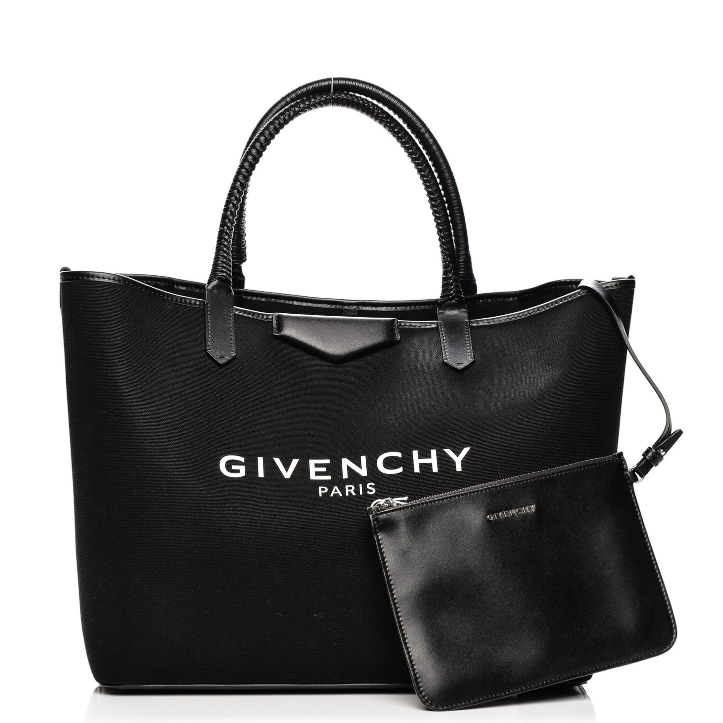 Canvas Medium Antigona Logo Tote Black