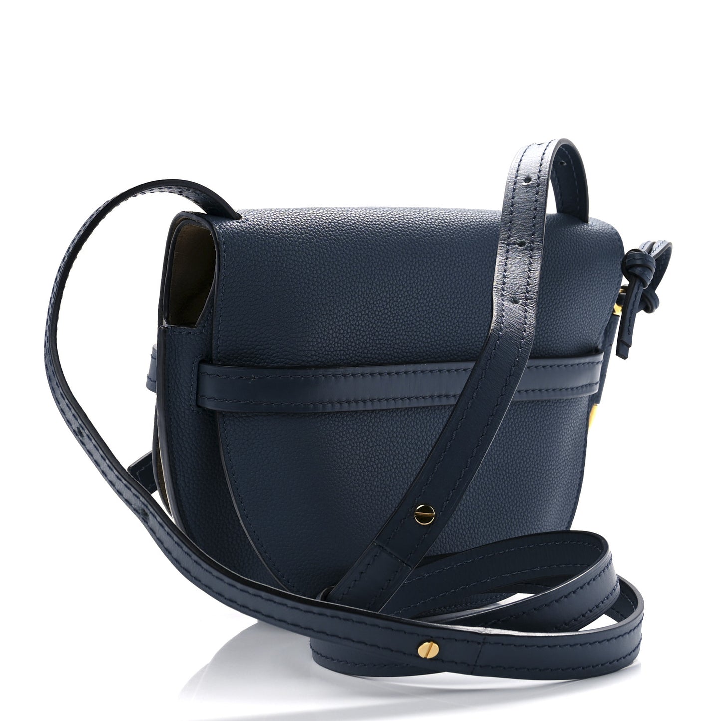 Grained Calfskin Small Gate Crossbody Bag Steel Blue
