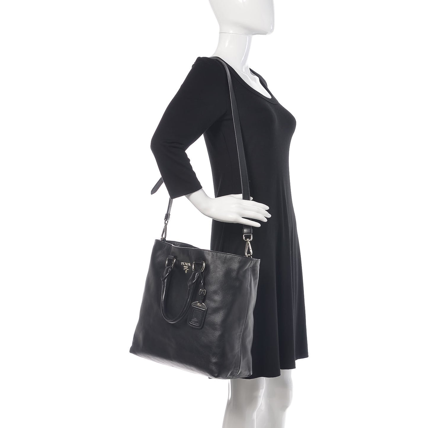 Soft Calf Shopping Tote Black