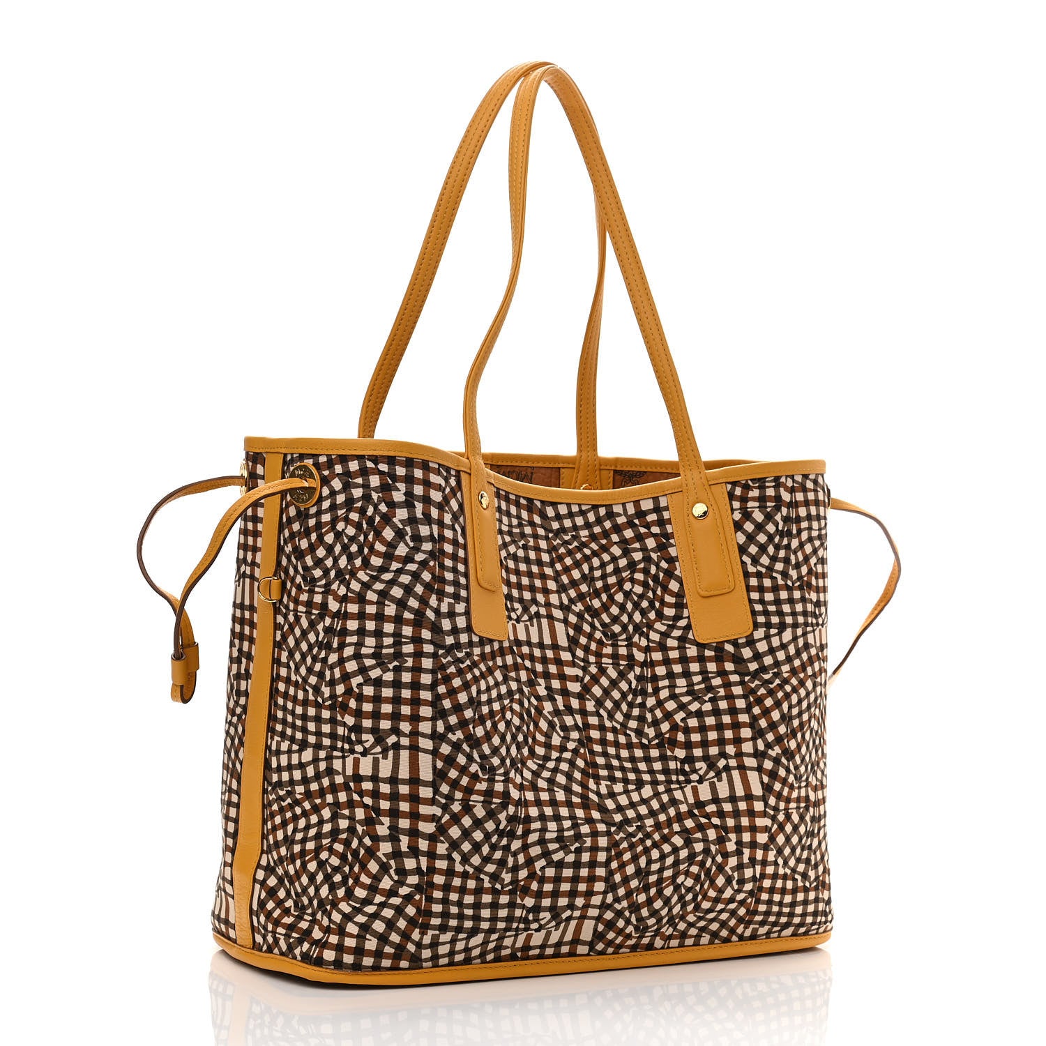 MCM Visetos Medium Liz Reversible Shopper Tote Cognac Yellow 5 of 14