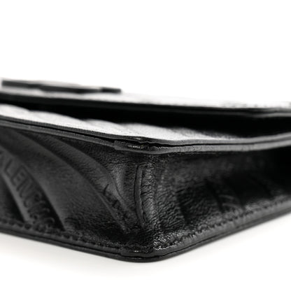 Balenciaga Shiny Goatskin Logo Embossed Monochrome BB Wallet On Chain Black 9 of 9
