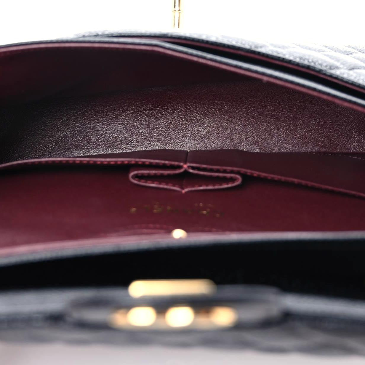 Caviar Quilted Small Double Flap Black
