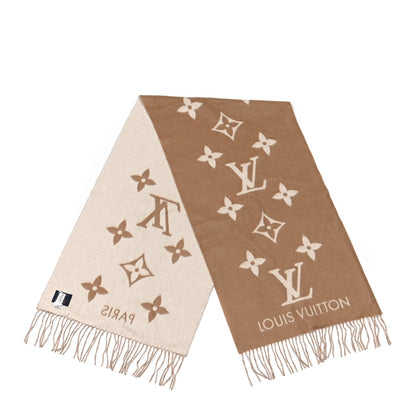 Louis Vuitton Cashmere Monogram Reykjavik Scarf Sable 2 of 3