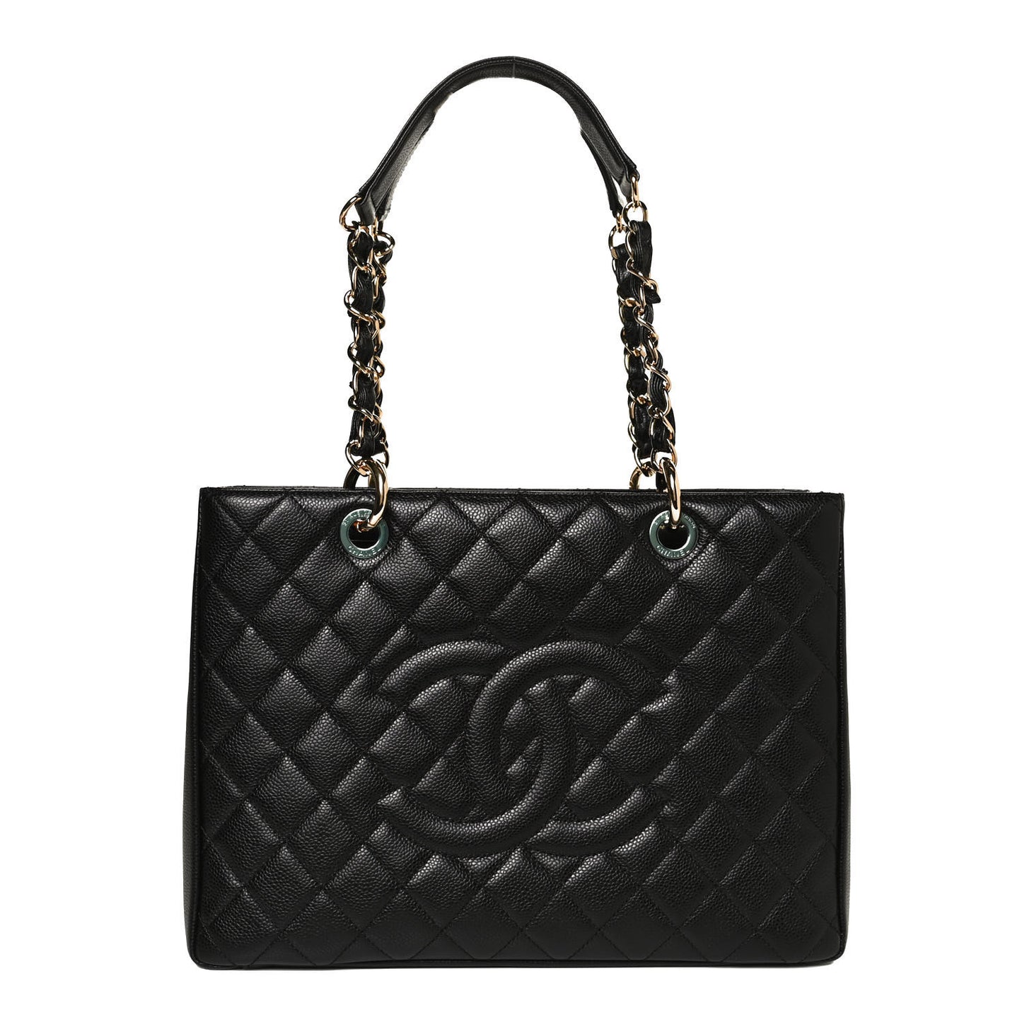 Caviar Quilted Grand Shopping Tote GST Black