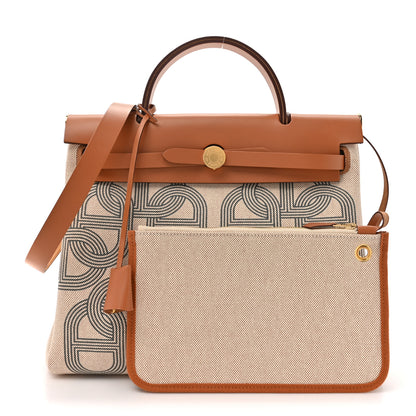 Hermes H Plume Canvas Vache Hunter Circuit 24 Herbag Zip Retourne 31 Gris Meyer Ecru Beige Naturel 3 of 15