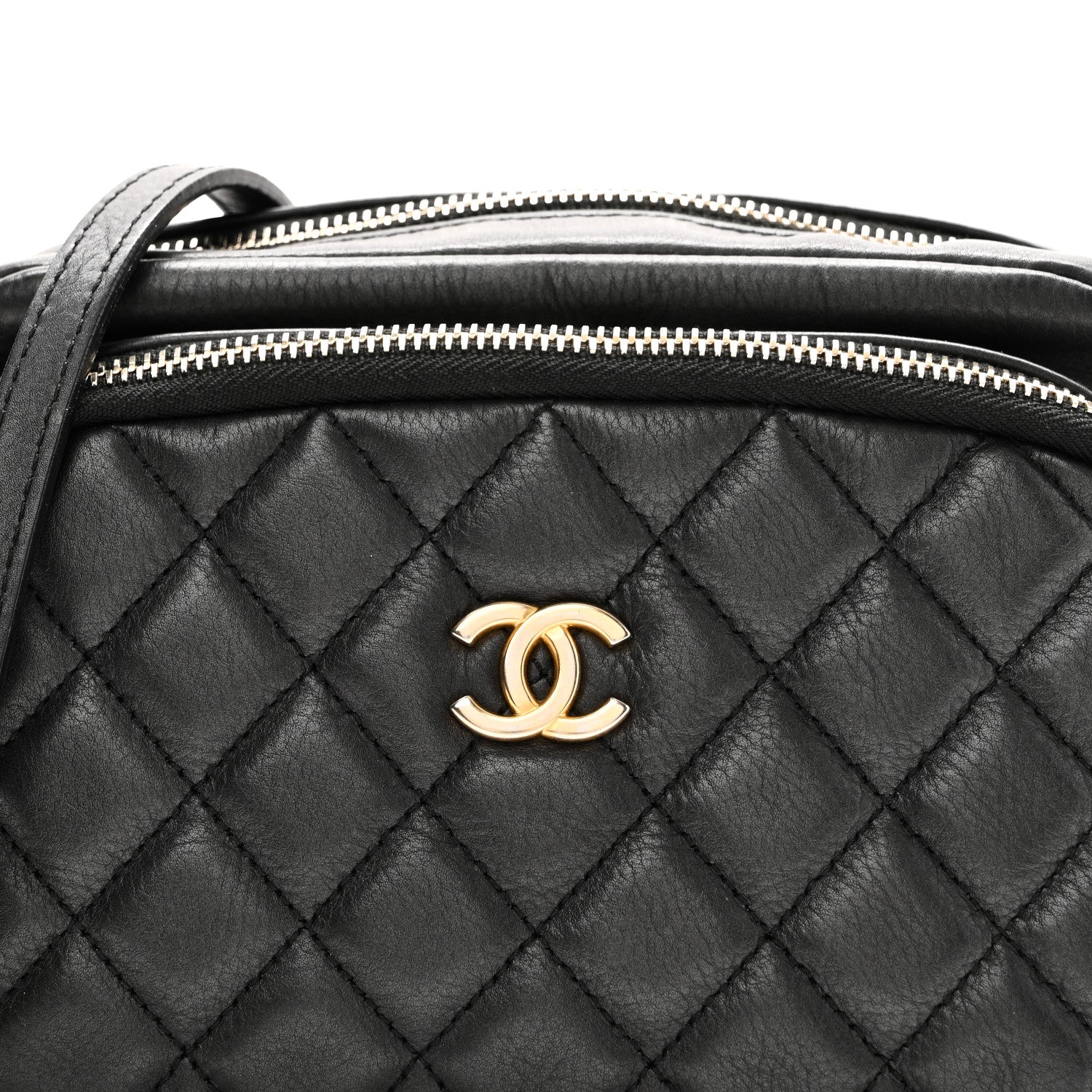 Chanel Calfskin Quilted Day Trips Camera Case Black 8 of 10