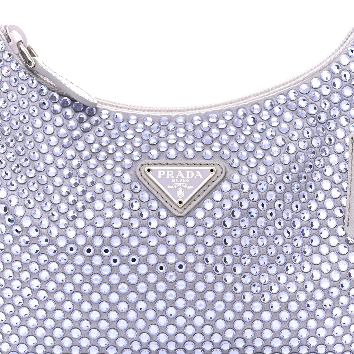 Satin Crystal Mini Re-Edition 2000 Bag Glicine