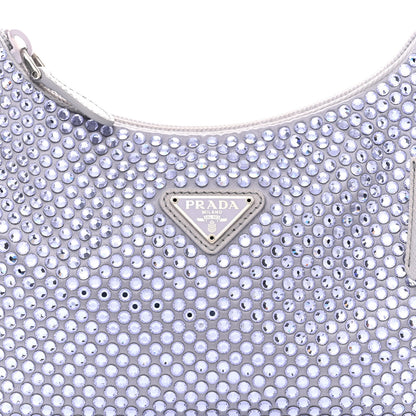 Prada Satin Crystal Mini Re-Edition 2000 Bag Glicine 9 of 11