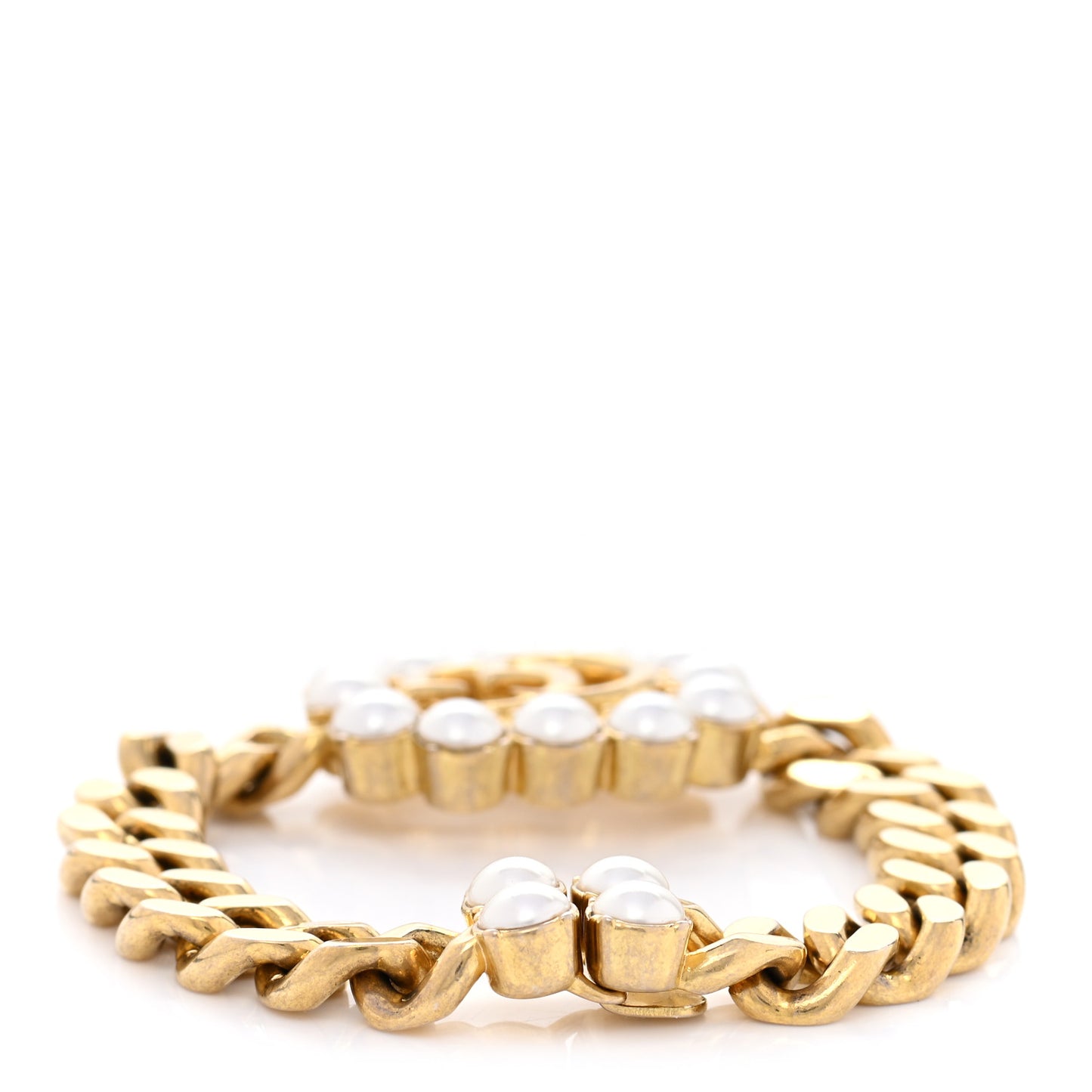 Pearl Double G Bracelet S Gold