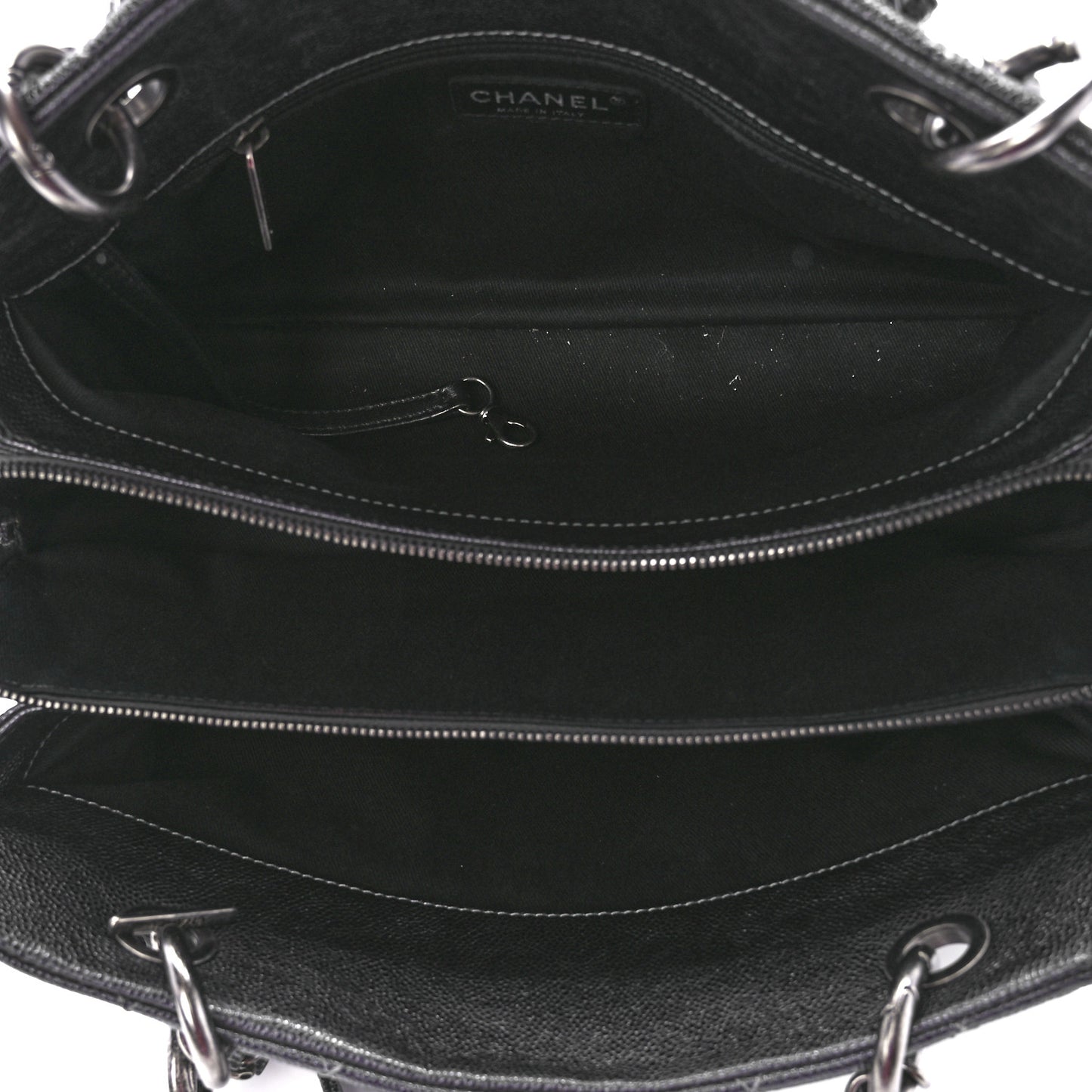 Iridescent Caviar Quilted Chic Shopping Tote
