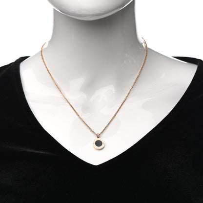 Bulgari 18K Rose Gold Diamond Black Onyx Mother of Pearl BVLGARI BVLGARI Pendant Necklace 2 of 8