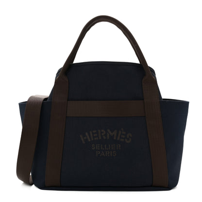 Hermes Toile Sac De Pansage Groom Bleu Navy Feu 1 of 12