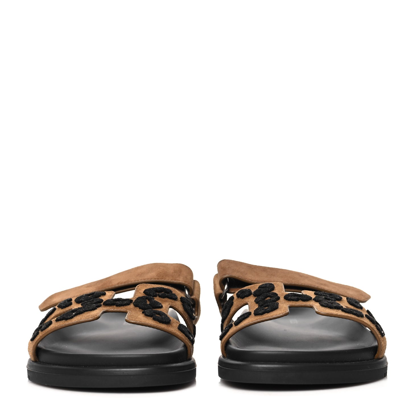Suede Goatskin Womens Chypre Sandals 37 Brun Fume Black
