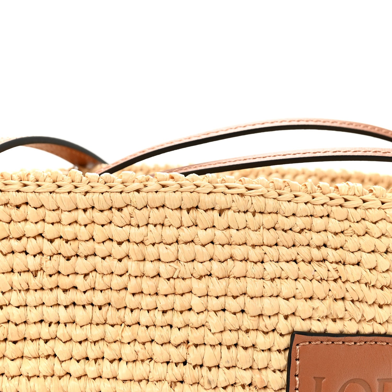Loewe Calfskin Raffia Paulas Ibiza Pochette Bag Natural Tan 8 of 10