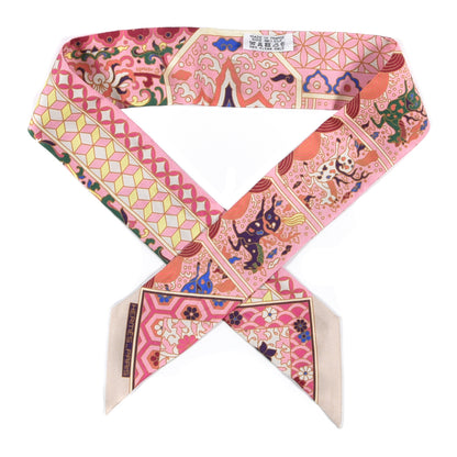 Hermes Silk Collections Imperiales Twilly Beige Rose Vert 1 of 3