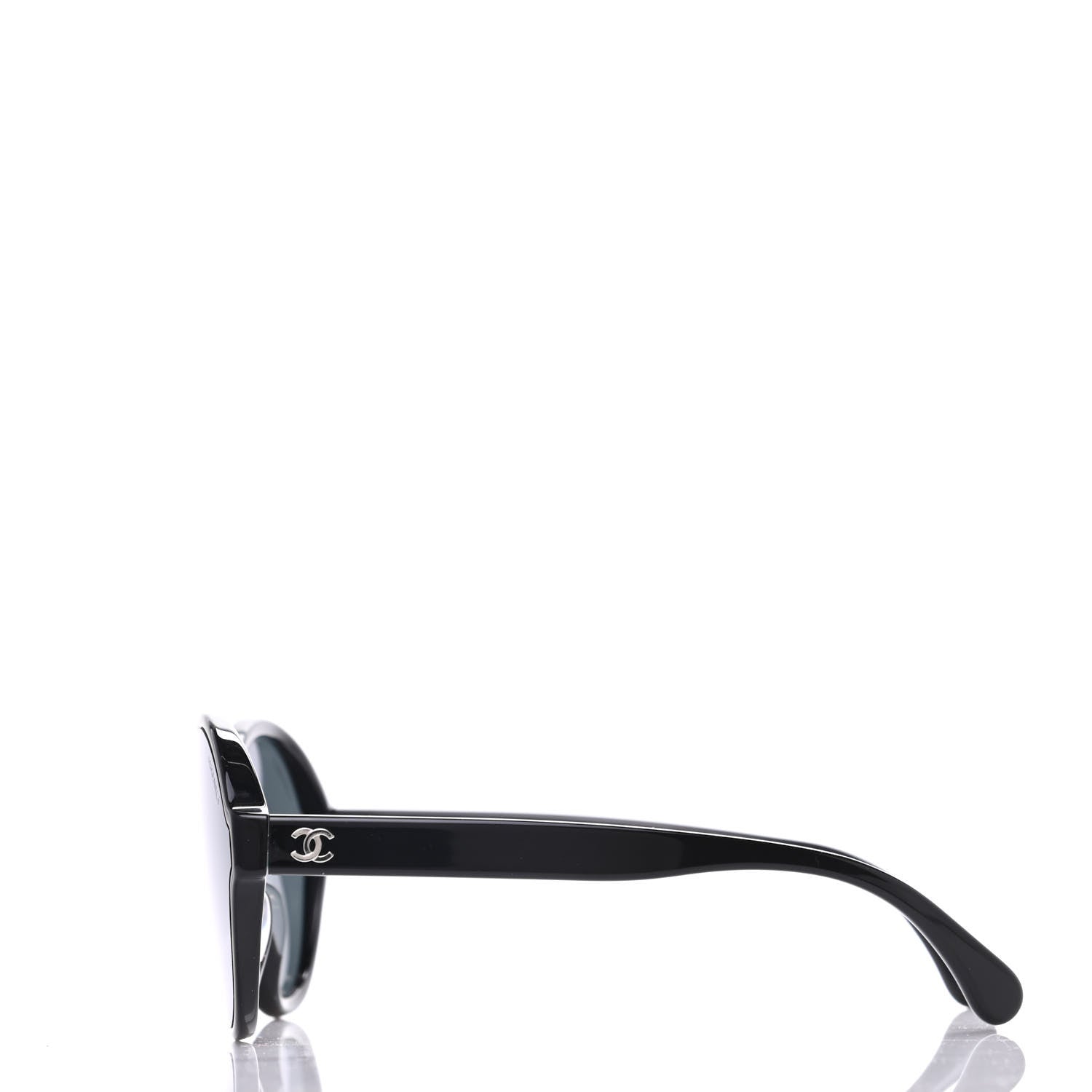 Chanel Acetate Mirrored Round Sunglasses 5837 Black 3 of 8