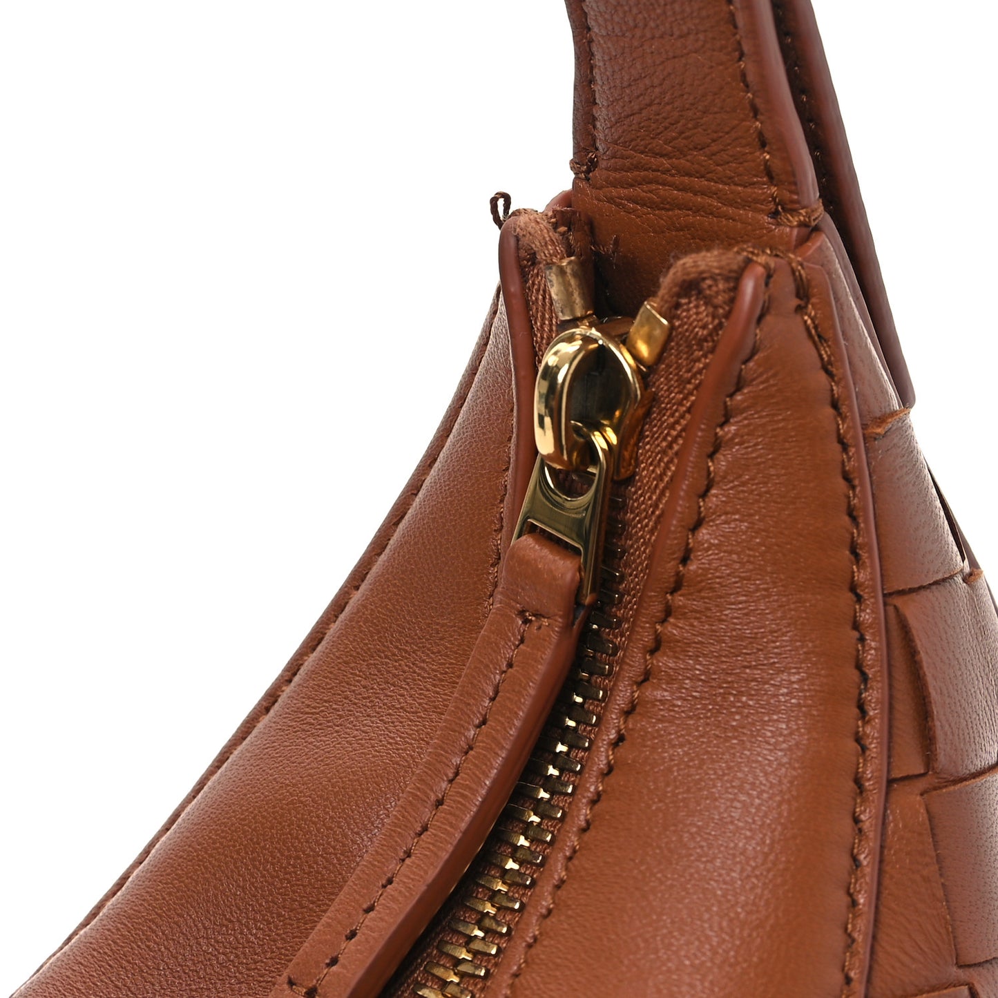 Nappa Intrecciato Small Drop Shoulder Bag Wood