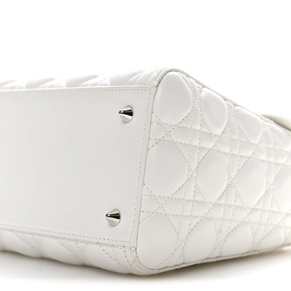 Christian Dior Lambskin Cannage Medium Lady Dior White 10 of 17