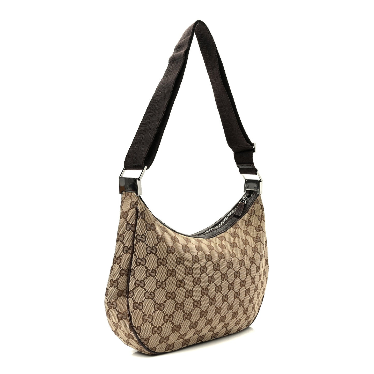 Monogram Medium Half Moon Hobo Dark Brown