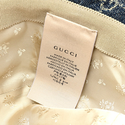 Gucci Washed Jacquard Denim Nappa GG Monogram Oscar Bucket Hat L Denim Cuir 8 of 8