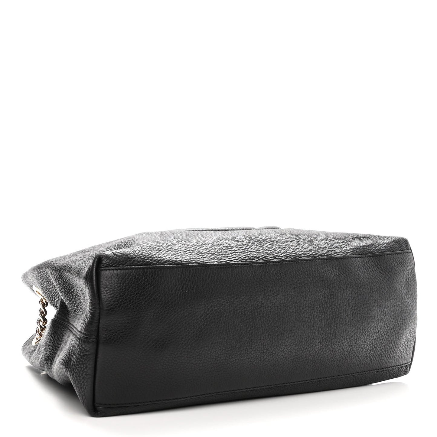Pebbled Calfskin Medium Soho Chain Shoulder Bag Black