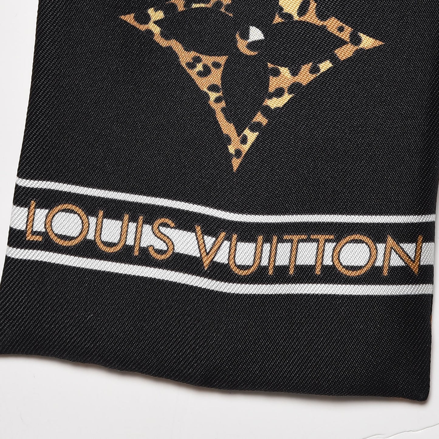 Silk Monogram Giant Jungle Bandeau Black