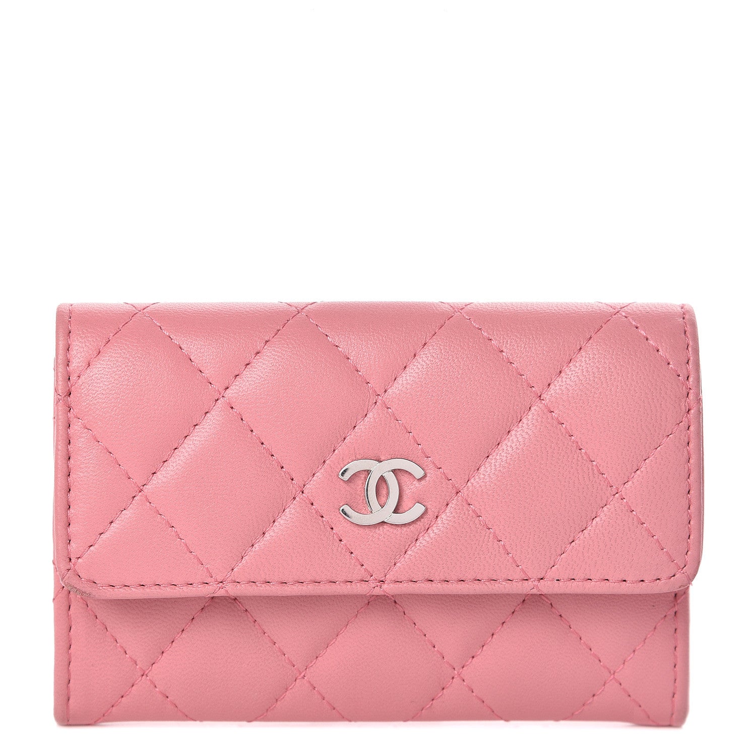Chanel Lambskin Quilted Card Holder Pink 1 of 9