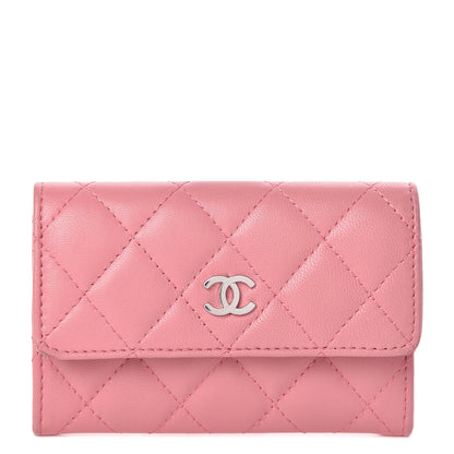 Chanel Lambskin Quilted Card Holder Pink 1 of 9