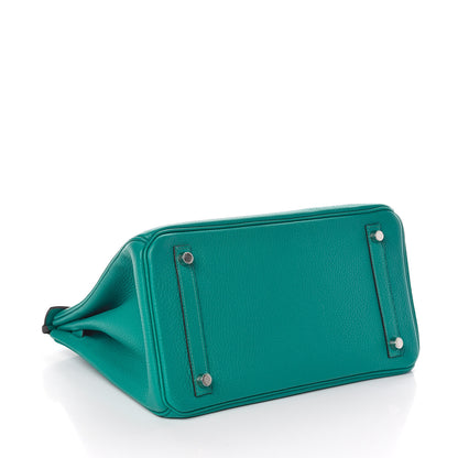 Hermes Taurillon Clemence Birkin 30 Bleu Paon 5 of 31