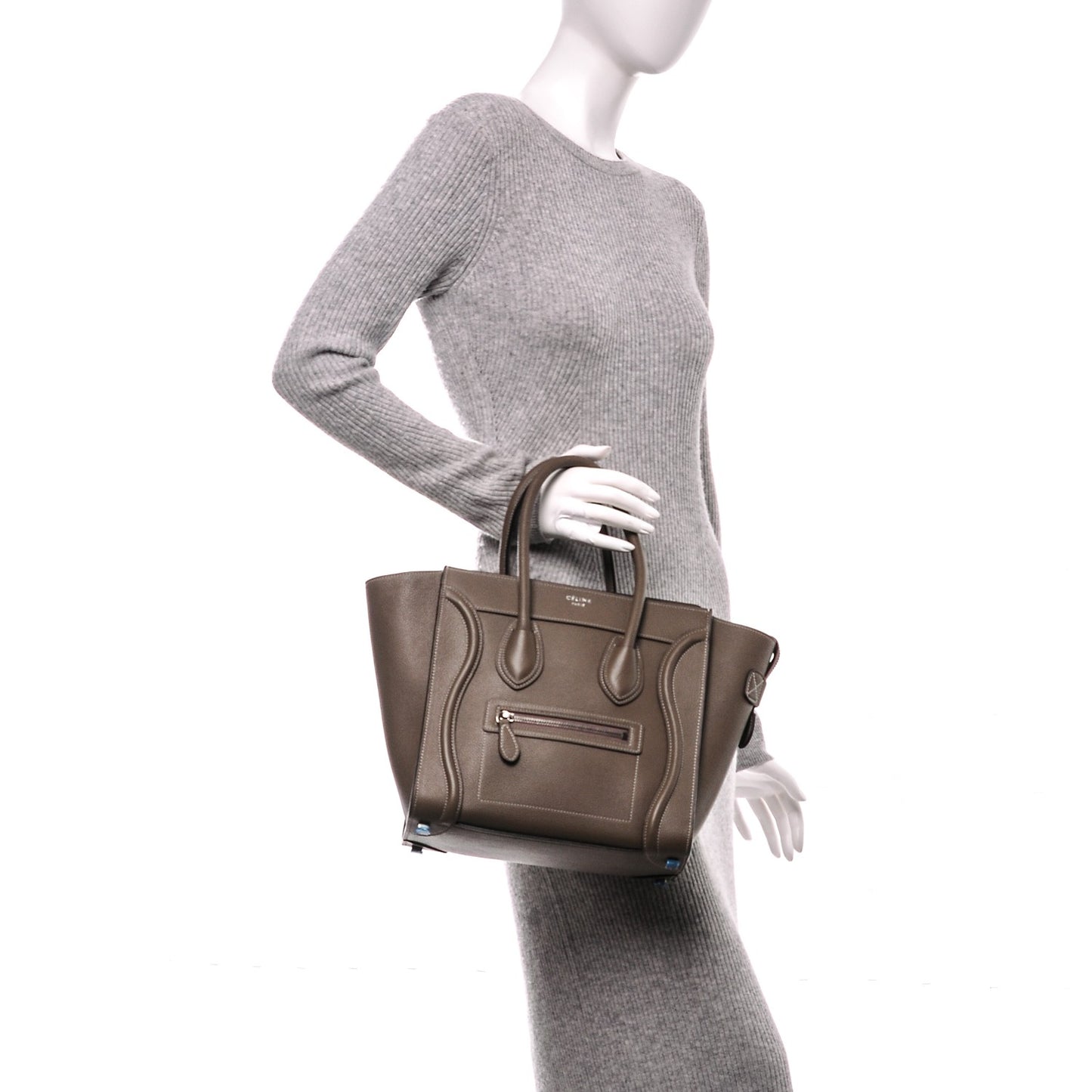Drummed Calfskin Micro Luggage Souris
